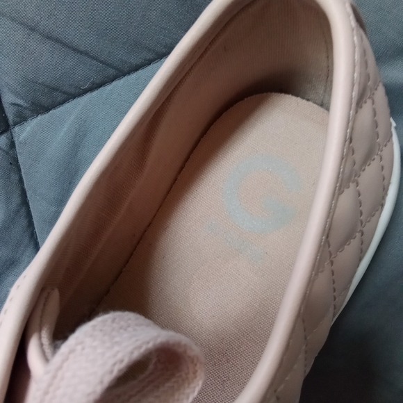 Women's G By Guess Quilted Dusty Rose Faux Leather Lace Up Sneakers Pink & White - Picture 13 of 16